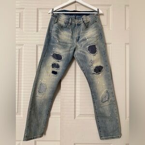 Rue21 men’s Distressed Light Blue Ripped Jeans